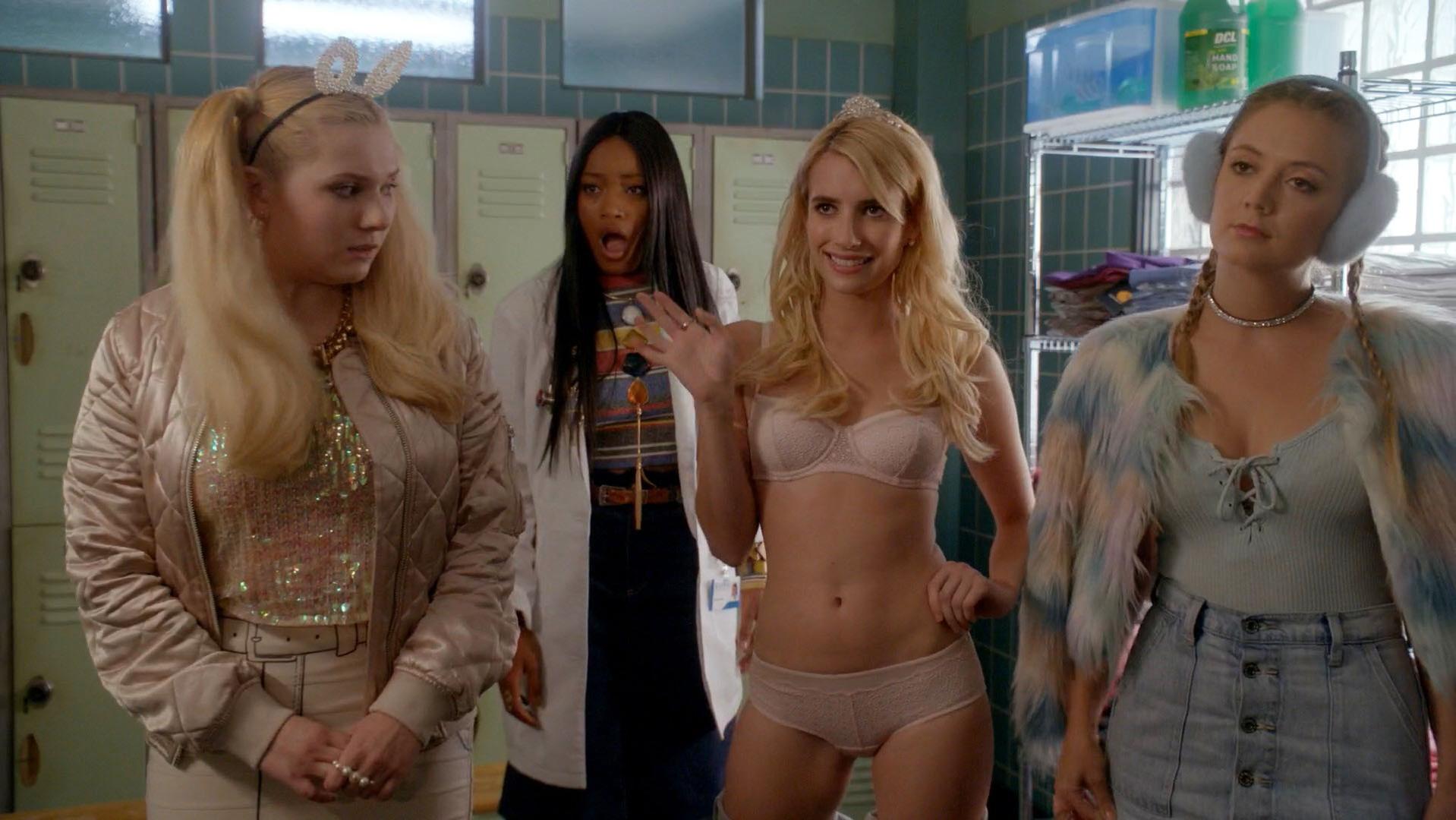 Emma Roberts in sexy scene from Scream Queens s02e01 which was released in ...