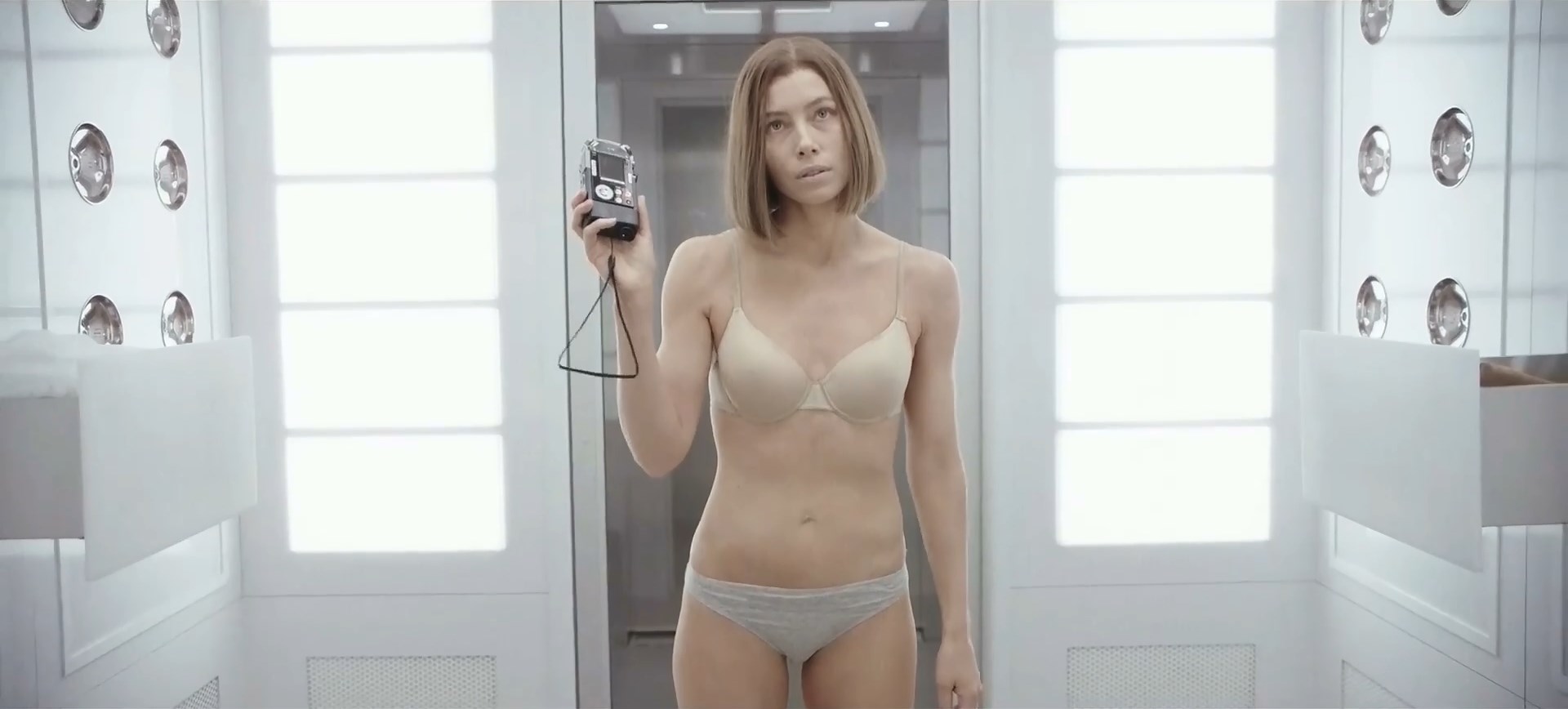 Jessica Biel is very sexy in the show “Limetown” season 1 episode 5 which w...