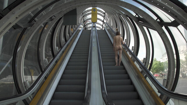 Elina Brotherus nude – Nu montant un escalator (2017)